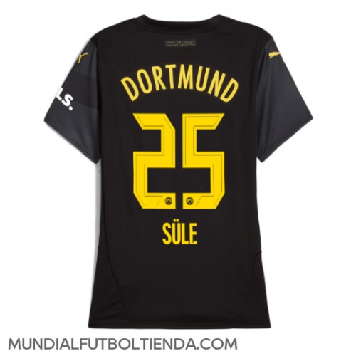 Camiseta Borussia Dortmund Niklas Sule #25 Segunda Equipación Replica 2024-25 para mujer mangas cortas